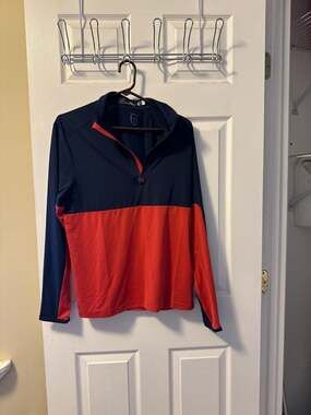 RLX Ralph Lauren Men's Golf Performance Half-Zip Pullover Navy Red